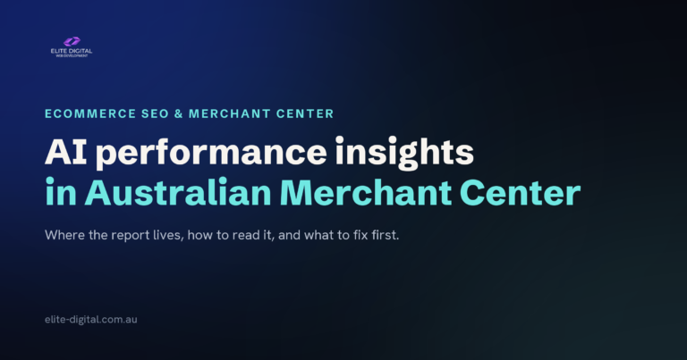 AI performance insights in Australian Merchant Center